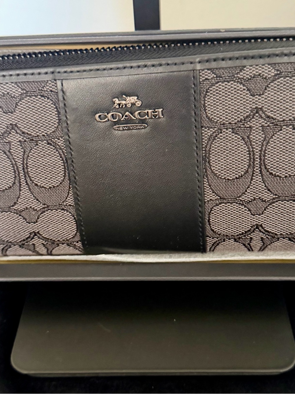 Coach Men’s Signature Jacquard Black and Gray Crossbody